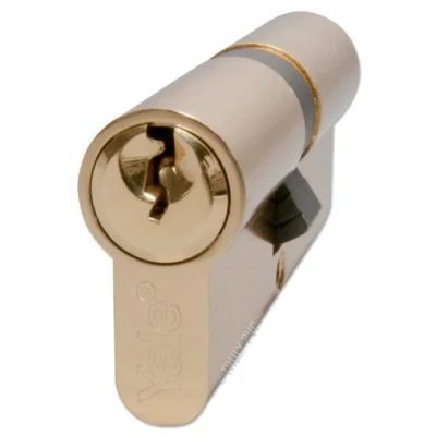 Image de Yale Cylindre de serrure standard avec 6 goupilles anti effraction 30 000 combinaisons clé et testé jusqu&#039;à 100 rotations en laiton poli ou nickelé 40/45 (35/10/40 Length 85mm) Brass 3 keys (0 Extra)