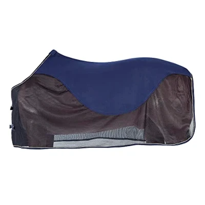 Image de PFIFF 100489 Couverture Anti Mouches avec Insert en Polaire pour Cheval Bleu 165 cm