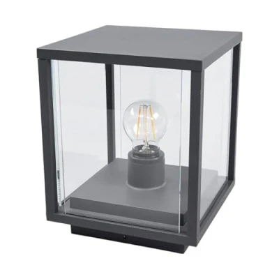 Image de Lucande luminaire extérieur Annalea (Moderne) en Noir Aluminium (1 lampe,à E27), borne lumineuse, pour socle