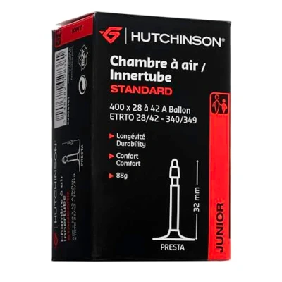 Image de Hutchinson Chambre À Air VTT Standard Résistance Et Anti Crevaison Valve Presta, Noir, Épaisseur 0.9 MM 32 400 x 28 42 A