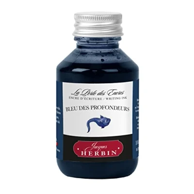 Image de Jacques Herbin 17018T Flacon d&#039;encre à écrire 100ml Stylo plumes, stylos roller Bleu des profondeurs