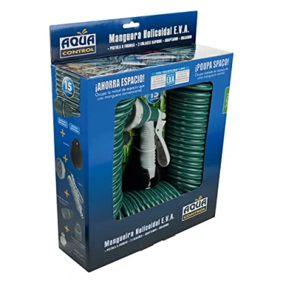 Image de Aqua Control C2107N2 Tuyau de Jardin, avec raccordements bi matières, 15 m, Pistolet 7 Formes