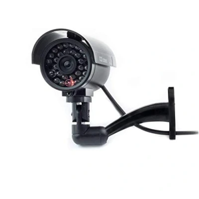 Image de Digicharge Une Caméra Factice Fausse Dummy CCTV Sécurité Surveillance Camera Extérieur avec Rouge LED Noir