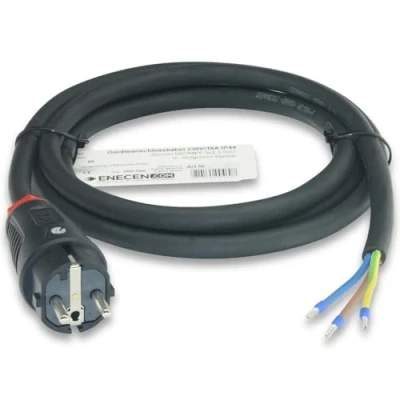 Image de ENECEN 1182203 Câble de raccordement 230 V/16 A IP44 en Caoutchouc H07RN F 3 x 2,5 mm² avec fiche Plein/extrémité Libre m