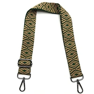 Image de Bandouliere pour Sac à Main Vert Foncé, Colorée Sangle Femme Réglables avec Mousqueton Argent 3.8cm Bretelles Larges Accessoire Filles DIY, #6