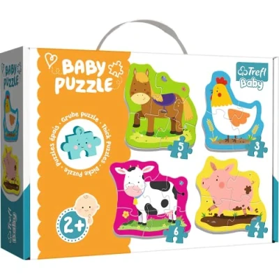 Image de Trefl Tiere Auf dem Lande de 3 à 6 Pièces, 4 Sets, pour Enfants partir 2 Ans Puzzle, TR36070, Multicolored