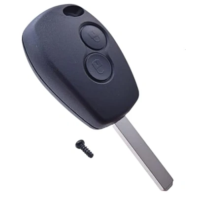 Image de ANGOFIZ Coque Clé Télécommande Compatible avec Renault Clio 3, Master Kangoo 2, Twingo Wind, Trafic Modus pour cle 3 2 Boutons + Lame Vierge