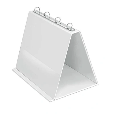Image de Veloflex 4101090 Chevalet de table A4, présentation, flipchart, carnet relevés, en PVC, format paysage, blanc, 1 pièce