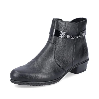 Image de Rieker Femme Bottines Y0783, Dame Bottines,Bottillons,Chaussure de Transition,Chaussure d&#039;hiver,Bottes,Botte,Demi Botte,Noir (Schwarz / 00),40 EU 6.5 UK