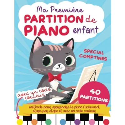 Image de Ma Première Partition de piano enfant en couleur spécial comptines: Livre débutant méthode pour apprendre le facilement étape ... code à partir 5 ans