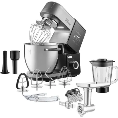 Image de Sencor Robot Pâtissier Multifonctions Suréquipé STM 8950 Cuisine Puissant 1800W, Bol Inox 6,7L, Panneau de Commande LED, Corps en Métal, Accessoires Complets pour Pétrissage