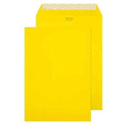 Image de Blake Creative Colour C4 229 x 324 mm 120 g/m² Enveloppes Pochettes Bande Adhésive (63403P) Jaune Banane Boîte de 10