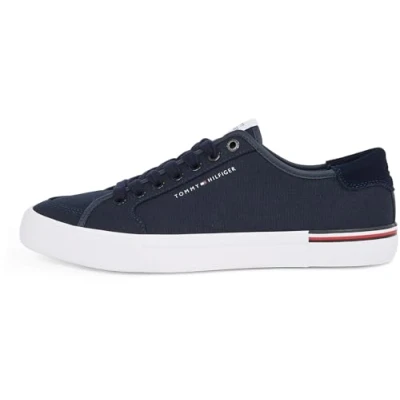 Image de Tommy Hilfiger Baskets Vulcanisées Homme Core Corporate Canvas Basses, Bleu (Desert Sky), 40