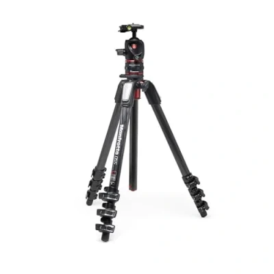 Image de Manfrotto Kit Trépied à 4 Sections en Carbone, Appareil Photo avec Rotule Ball et Système de Fixation Rapide Move, Support Professionnel, Camera