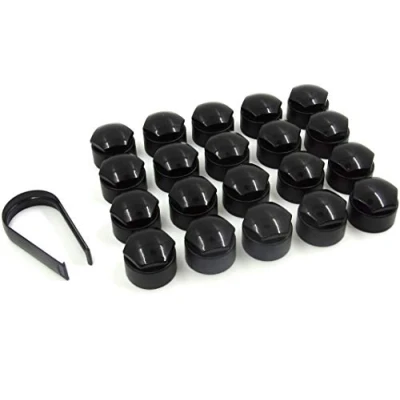 Image de Partsdealers® Cache écrous Ronds Fait pour Audi A1 A3 A4 A5 A6 A7 A8 TT Q3 Q5 Q7 17 mm (Noir Brillant)