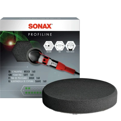 Image de SONAX Pad de polissage doux 160 (1 pièce) pour le des peintures avec polisseuses un support 125 mm Réf: 04932410, Gris