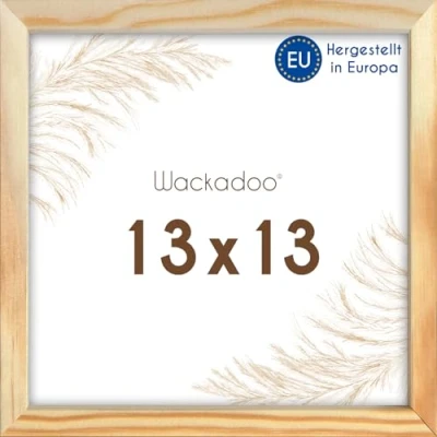 Image de Wackadoo Cadre photo carré en bois naturel 13 x cm avec vitre verre