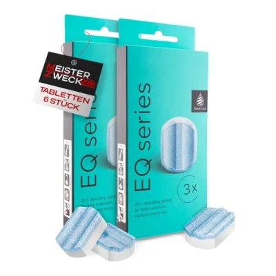 Image de MEISTERZWECK4U Siemens TZ80002 Lot de 2 x 3 tablettes détartrantes Compatible avec EQ &amp; Surpresso Détartrage et nettoyage pour machines à café, élimine le calcaire protège