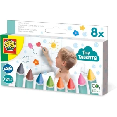 Image de SES Creative Tiny Talents Crayons Bain 8 Couleurs, 13050, Multicolore, Taille Unique