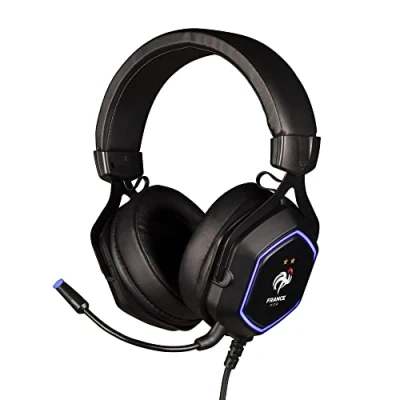 Image de Konix FFF Casque Gaming Filaire Hexagone 7.1 pour Consoles, PC, Smartphones et tablettes Microphone Flexible Haut parleurs 50 mm