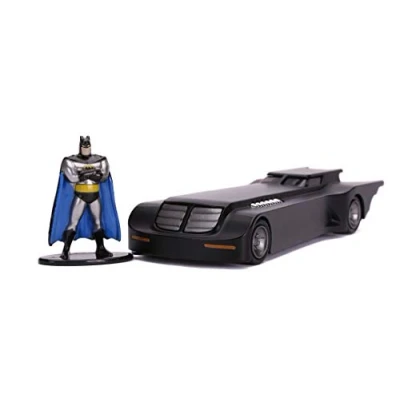 Image de Jada Toys Animated Series Batmobile, Die cast, avec Figurine Batman, échelle 1/32, Noir, 253213004, Taille Unique
