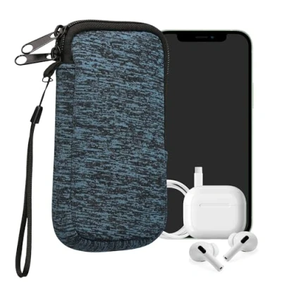 Image de kwmobile Housse Universelle Smartphone Pochette de Protection 15,2 x 8,3 cm pour téléphone Portable M 5,5&quot; en néoprène Deep Ocean Noir