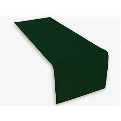 Image de Lemos Home 1 x Chemin de Table en Couleur Vert foncé 45x150 cm 100% Coton 285 GR/QM. Excellent qualité. Produit Marque