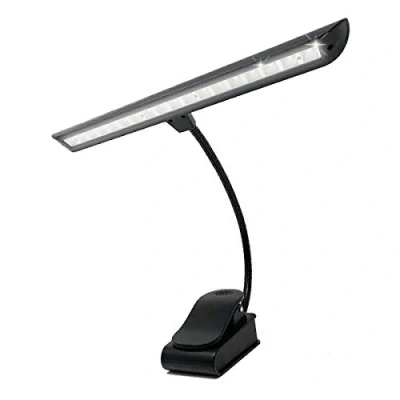 Image de Infitronic IN18LEDNLR Lampe de pupitre rechargeable à 18 LED piano lecture pince Intensité variable 2 modes couleur Noir