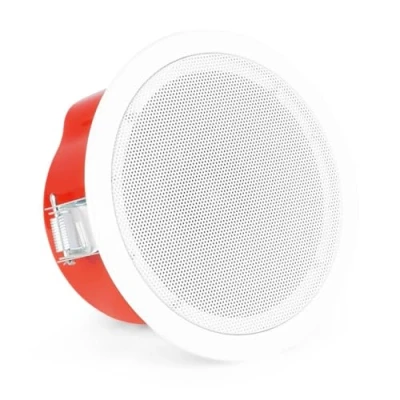 Image de Power Dynamics CSF5 Enceinte Plafond avec Grille de Protection 100V Blanc, Puissance 6 Watts Haut Parleur sans Fil, en Métal Durable, Idéal pour Diffuser la Musique Intérieur