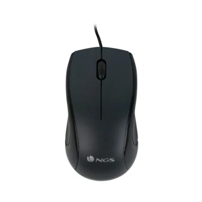 Image de NGS MIST Souris Optique 1000dpi avec Câble USB, pour Ordinateur ou o Laptop 2 Boutons, Plug&amp;Play, Ambidextre, Noir