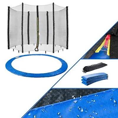 Image de AREBOS Coussin de Protection pour Trampoline + Filet/Filet sécurité Trampolines 244, 305, 366, 396, 430, 460 et 490 cm/Filet 6 ou 8 tiges (305 cm, Filet tiges)
