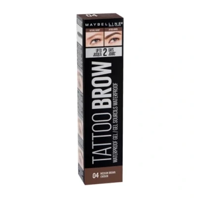 Image de Maybelline New York Tattoo BROW Waterproof GEL Mascara, Femme, Taille: 5 ml, Medium brown