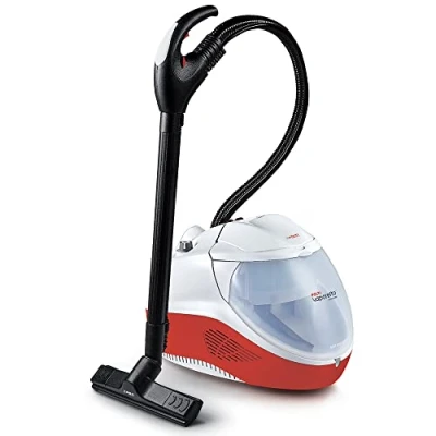 Image de Polti Vaporetto Lecoaspira FAV50 Multifloor, Nettoyeur Vapeur et Aspirateur avec Filtre à Eau, Pression Chaudière 5 Bars, Aspiration Liquides Poussière, 15 Accessoires Inclus, Blanc Rouge