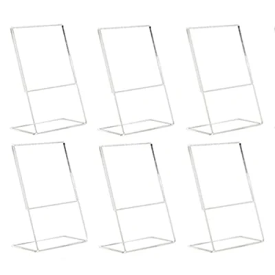 Image de 6 Pièces A5 Présentoirs de Table Incliné, Display Stand en Acrylique,Porte Affiche pour Menu, Fiches Bureau, Dépliant, Flyer, Publicité, Support Papier et Cadre Photo