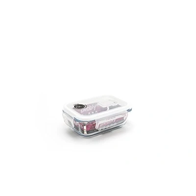 Image de Pebbly Boite de conservation en verre rectangulaire 400 ml Pour Cuire, Conserver, Transporter et Réchauffer 100% Hermétique idéal lunchbox