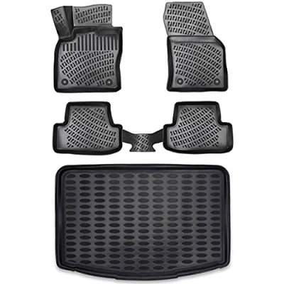 Image de ELMASLINE Tapis en caoutchouc et bac de coffre pour Dacia Duster 4 x 2 à partir 2017 Bord extra haut 5 cm