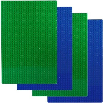 Image de Apostrophe Games Classiques Plaques de Base Blocs Construction Compatibles avec Toutes Les Grandes Marques (2X Vert et 2X Bleu Rectangle)