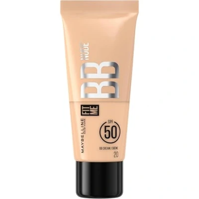 Image de Maybelline New York BB Crème Nude avec SPF50 Unifie le Teint, Protège et Hydrate la Peau pendant 24H Effet Naturel Lumineux Sans Fini Gras Fit Me Teinte : 20