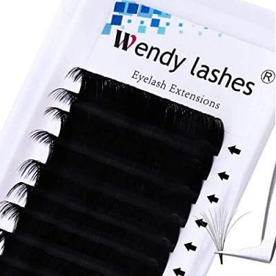 Image de Volume Russe Extension de Cils 0.05mm C Curl 12mm Easy Fan Lashes 3D 6D 8D 10D Bouquet Soie Professionnel (KH 0.05 12)