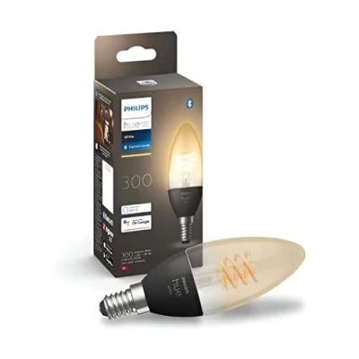 Image de Philips Hue White, ampoule LED connectée Filament flamme E14, compatible Bluetooth, fonctionne avec Alexa, Google Assistant et Apple Homekit