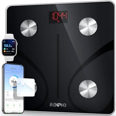 Image de RENPHO Balance Pese Personne, Connectée Bluetooth Pèse Personne Impédancemètre, Impedancemetre avec 13 Données Corporelles (BMI/Graisse Corporelle/Masse Osseuse/BMR/Muscle/Eau), Elis 1