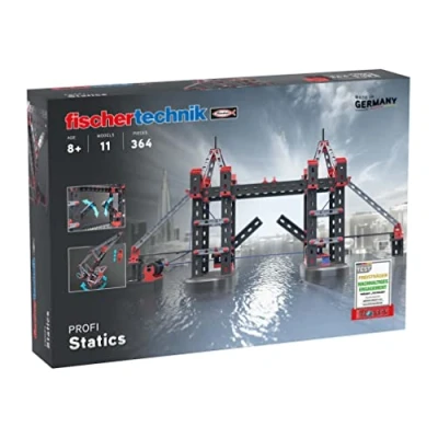 Image de fischertechnik 564071 Profi Statics kit de Construction, Jouet éducatif pour la Statique, 11 modèles, à partir 8 Ans