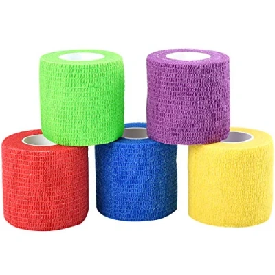 Image de Jalan Bandage Autoadhésif, 2,5 cm/5 cm/10 cm Bande Cohesive, Poignet, Cheville, Medical, pour Poignet Cheville Entorses et Gonflements, Multicolore