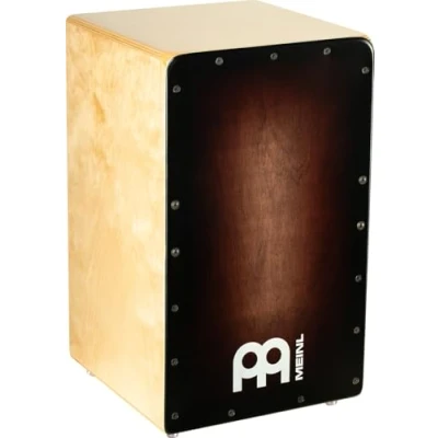 Image de Meinl Percussion Woodcraft Cajon Instrument Grande drum box avec des sons de caisse claire et basses profondes Surface jeu Espresso Burst (WC100EB)