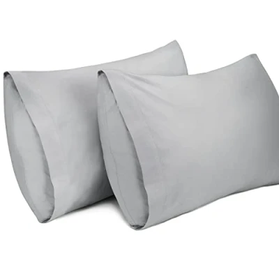 Image de Lirex Lot de 2 Taie Oreiller 40 x 80 cm，100% Coton, 400 Fils, d&#039;oreiller Respirantes, Certification Oeko TEX, Gris Clair