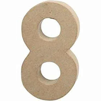 Image de Create Crafts Numéro en Papier mâché, Polycarbonate, Beige, 20,5cm