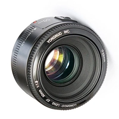 Image de YONGNUO Objectif grande ouverture 50 mm F1.8 Autofocus pour appareils photo Canon EOS avec monture EF, etc. 5DIII/5DII/6D/60D/600D/650D/1000D/1100D/1200D/10D/20D/300D/350D