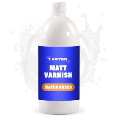Image de 7 Artists Vernis Mat Incolore Pour Peinture Acrylique 1000 ml Transparent Tableau Bois Protection Matt Varnish