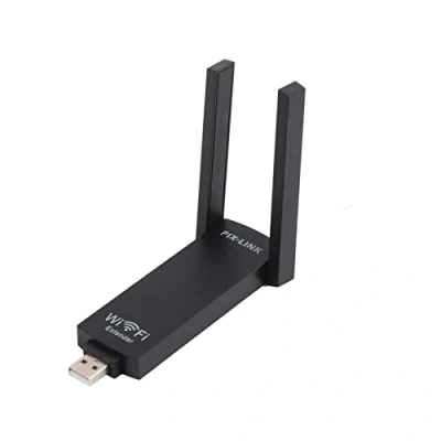 Image de Extension de Signal WiFi, Portable extérieur 300M Double antenne USB WiFi amplificateur Plage répéteur sans Fil AP