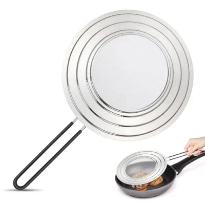 Image de BORDEAG Couvercle Anti Eclaboussure, Projection 30cm avec Poignée Pliable, Eclaboussure Poele Acier Inoxydable Universelle afin de Protéger Contre Les Eclaboussures Graisse